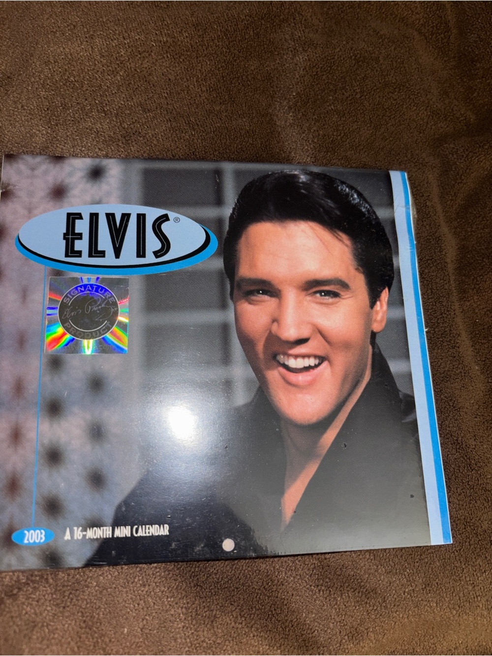 Elvis 2003 Mini Wall Calendar - Black & Blue Cover